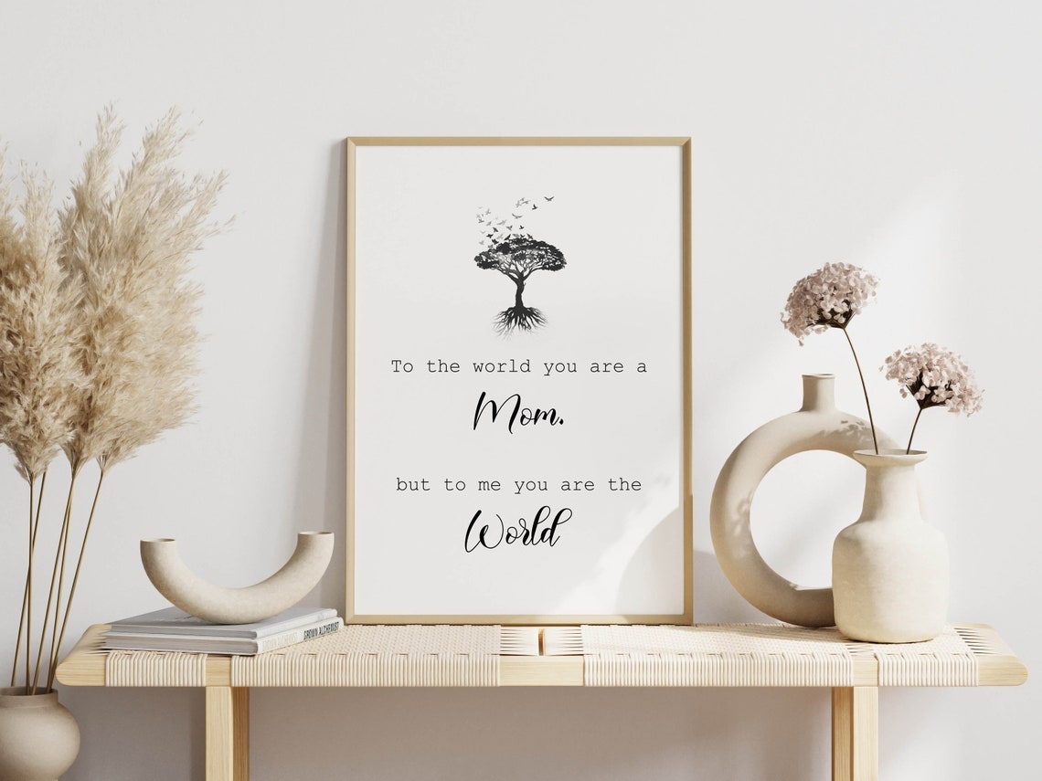 To The World You Are A Mom But To Me You Are The World Print Mom Quote Poster Mothers Day Gift Idea From Daughter Son Instant - Image 3