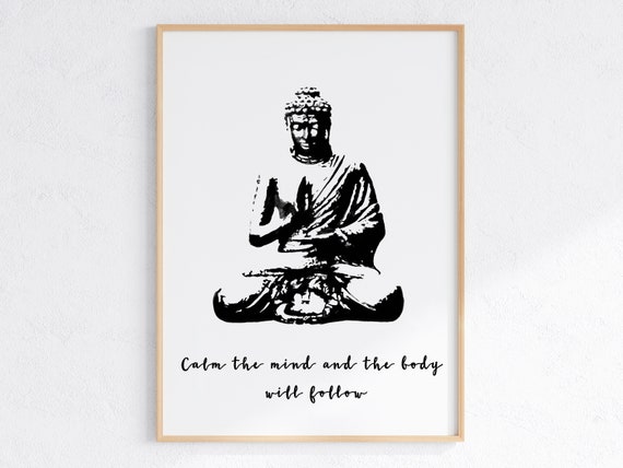 Black And White Buddha Zen Quote Art Print