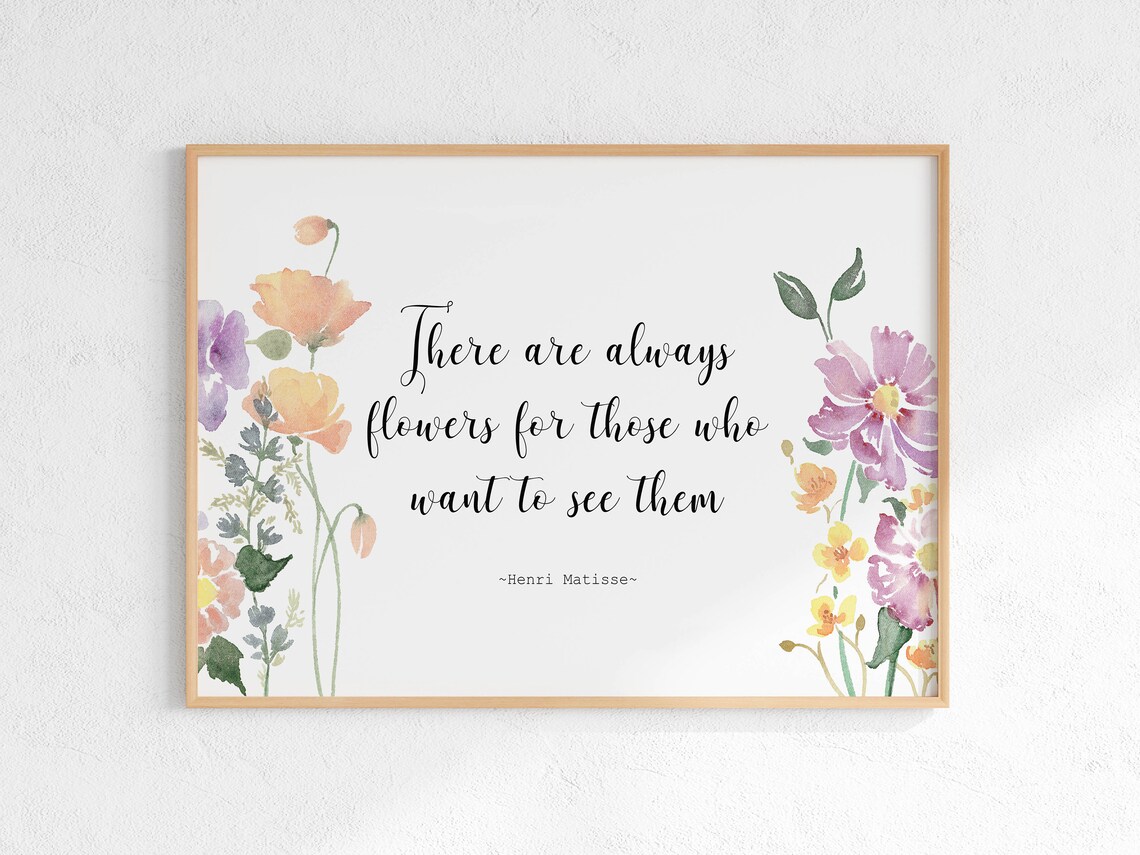 Henri Matisse Flowers Quote Wildflower Watercolor Art Poster - Image 3