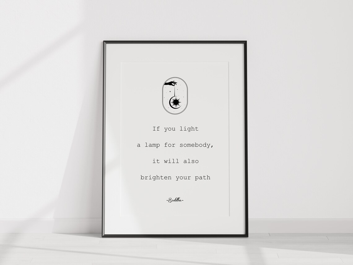 Buddha Quote On Kindness And Generosity Line Art Inspirational Poster - Image 2