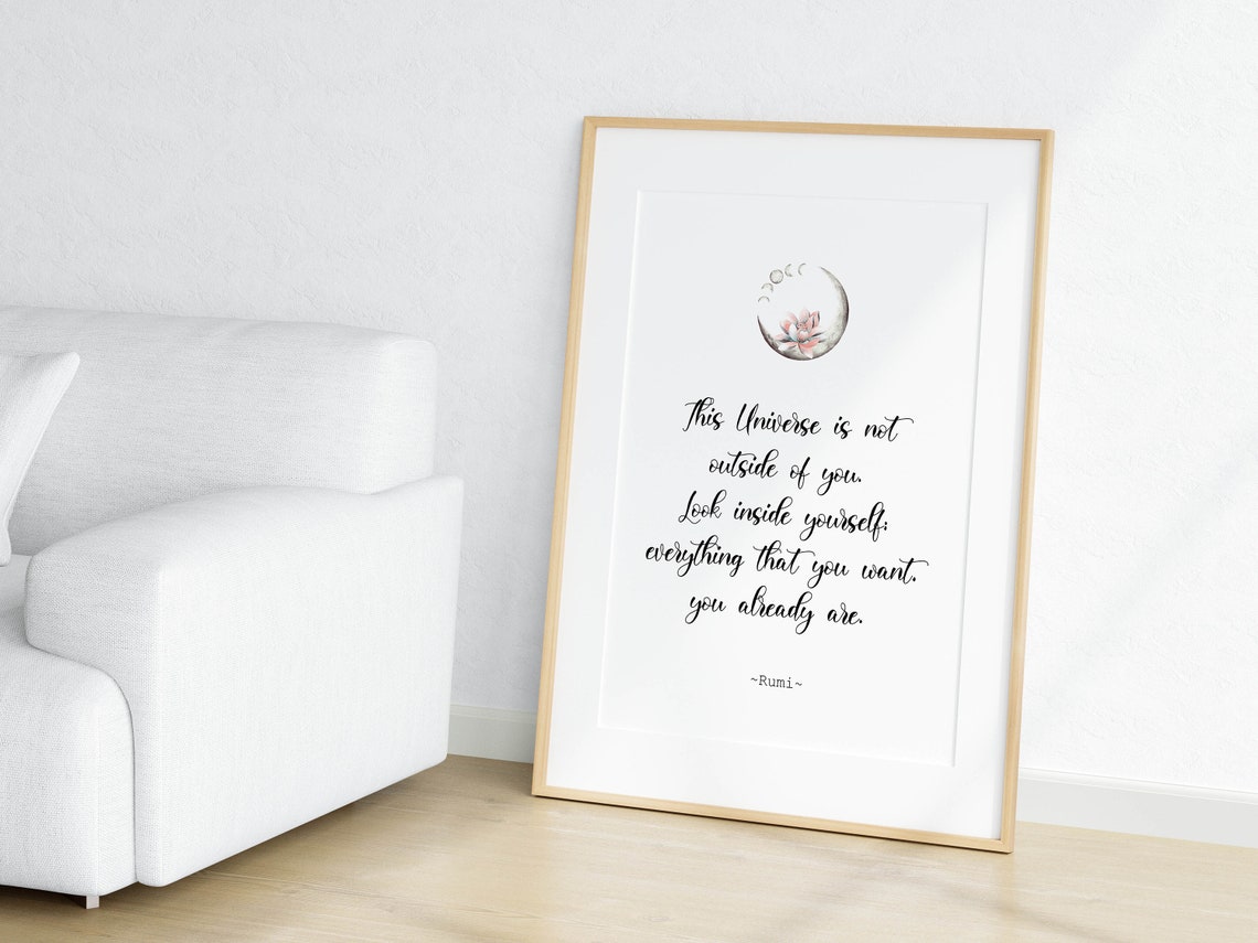 Motivational Quote Poster Of Rumi Universe Artwork Encouraging Print Self Care Wall Art Instant - Image 3