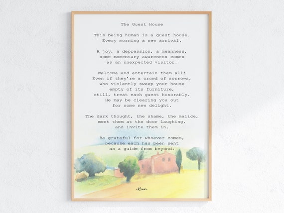 The Guest House Rumi Poem Art Print
