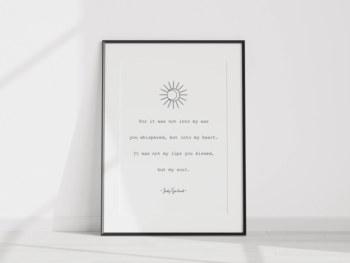 Judy Garland Into My Heart Into My Soul Love Quote Vintage Poster - Image 2