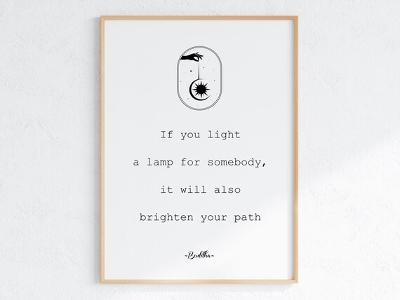 Buddha Quote On Kindness And Generosity Line Art Inspirational Poster