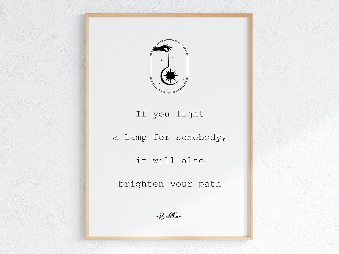 Buddha Quote On Kindness And Generosity Line Art Inspirational Poster