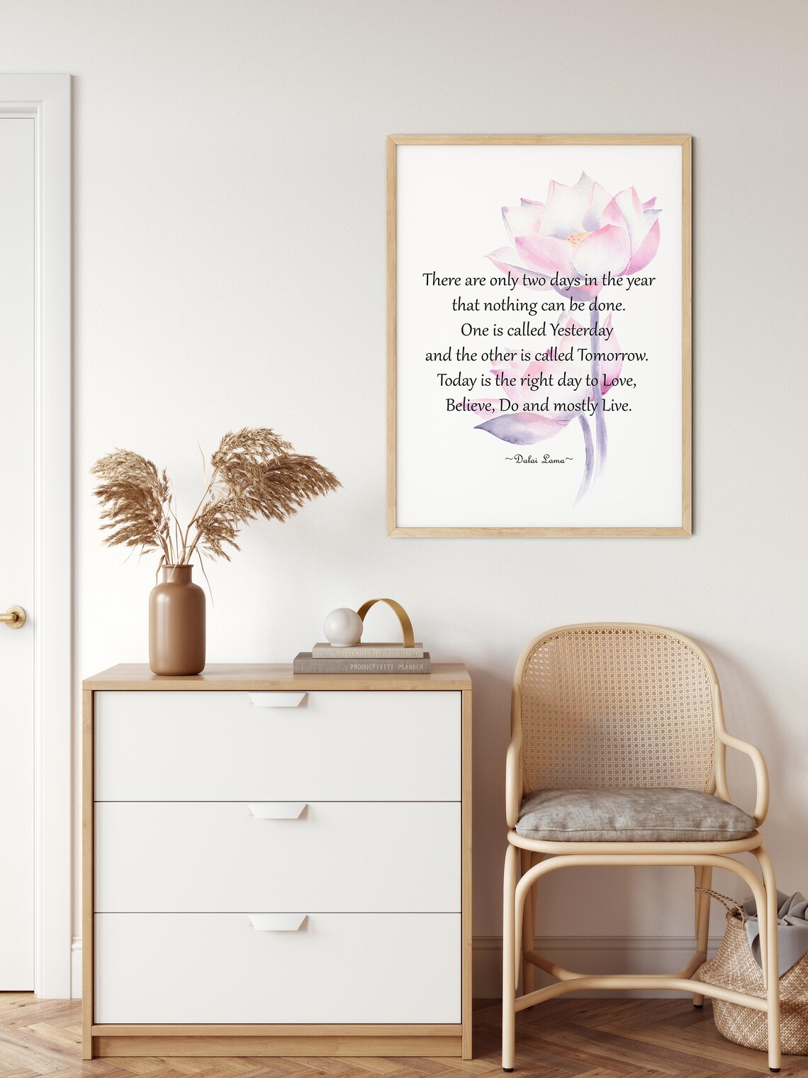 Dalai Lama Mindfulness Quote Art Print, Spiritual Decor - Image 2