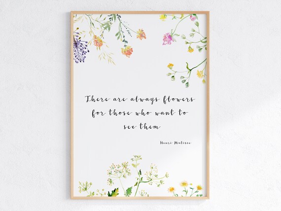 Wildflower Quote Matisse-Inspired Art Print
