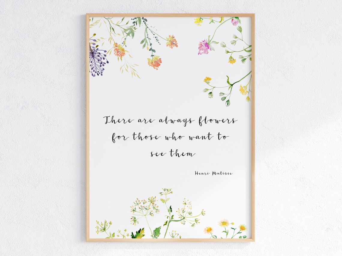 Wildflower Quote Matisse-Inspired Art Print