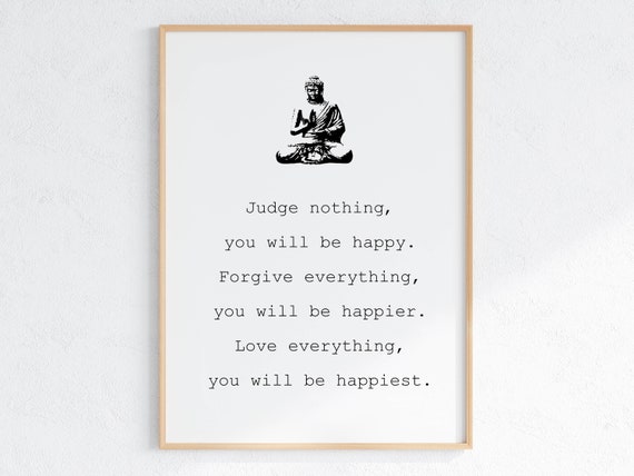 Mindfulness Quote Zen Buddhism Poster Inspirational Life Quote Positive Motivation Art Happiness In Life
