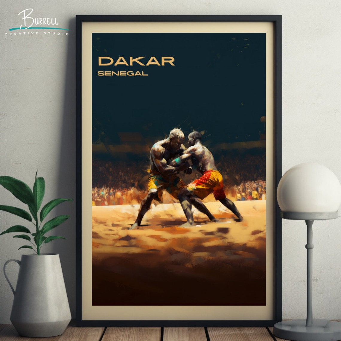 Dakar Senegal Wrestling Travel Poster Wall Art Poster Print - Image 5