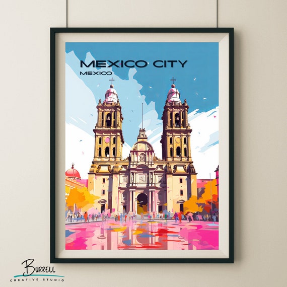Mexico City Metropolitan Cathedral Travel Poster