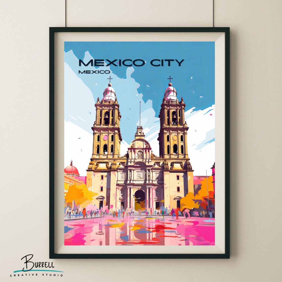 Mexico City Metropolitan Cathedral Travel Poster