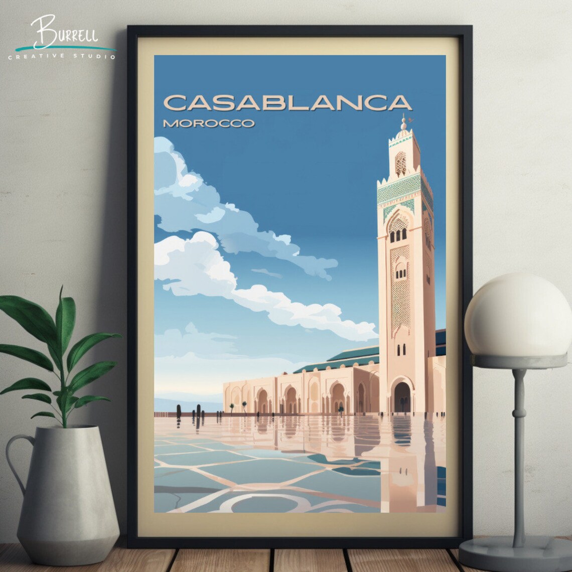Casablanca Morocco Hassan II Mosque Grand Minaret Courtyard Poster - Image 5