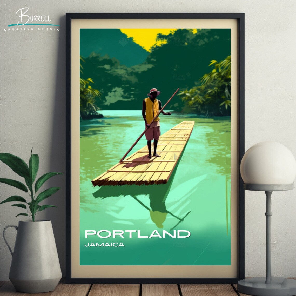 Portland Jamaica Rio Grande Bamboo Rafting Jungle River Poster - Image 5