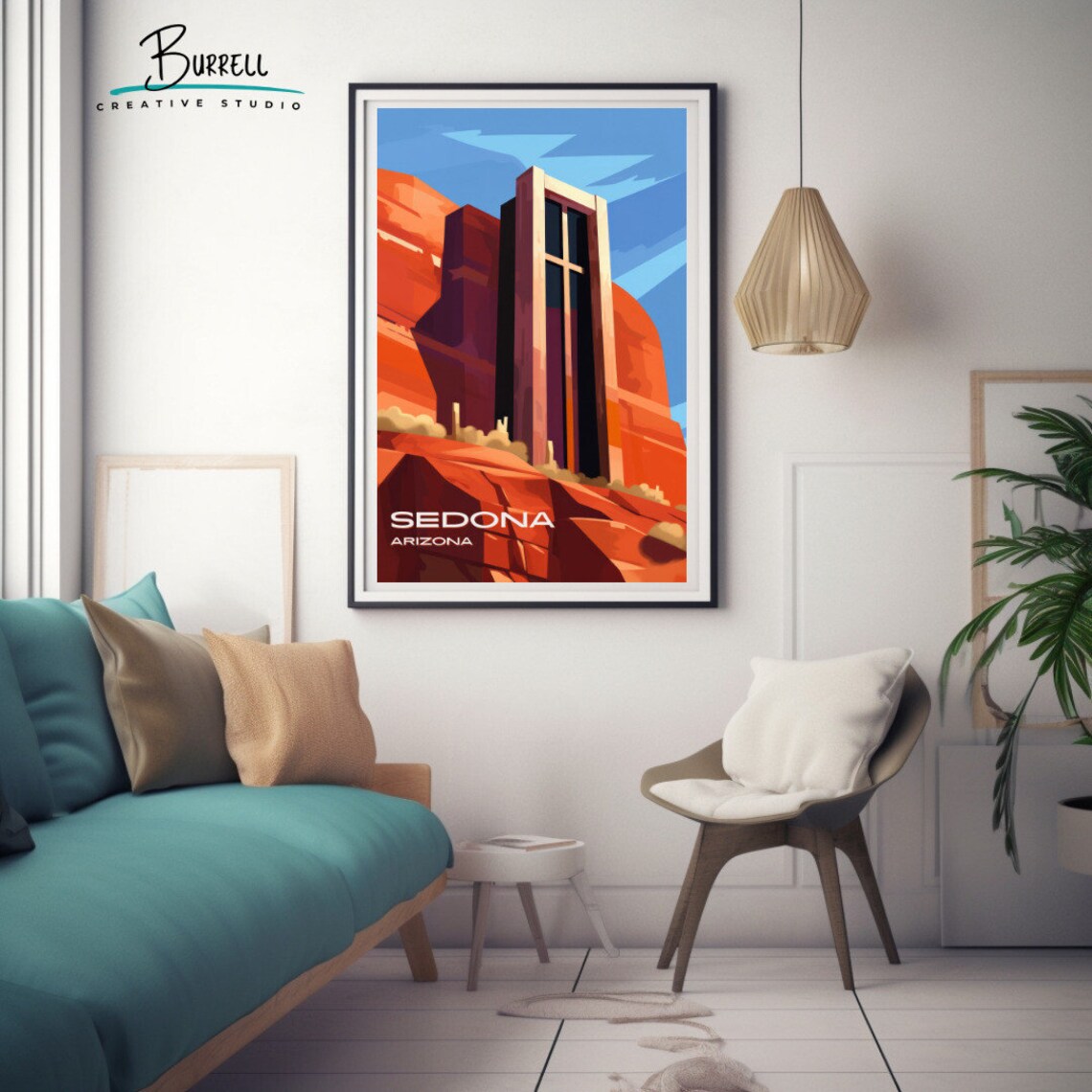 Sedona Arizona Chapel of the Holy Cross Red Rocks Scenic Poster - Image 3