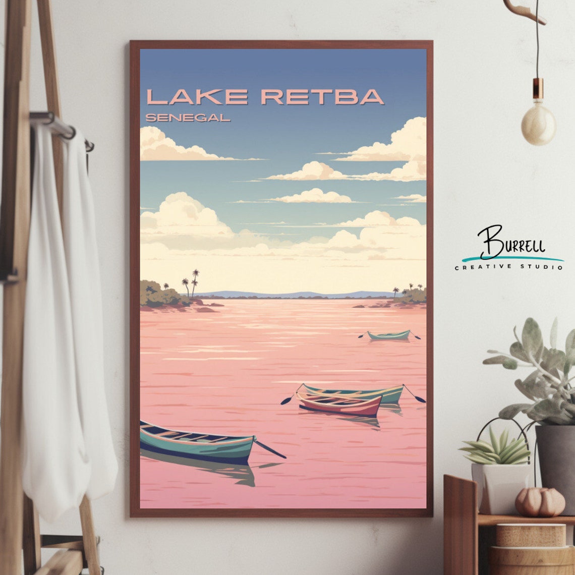 Dakar Senegal Lake Retba Travel Poster Wall Art Poster Print - Image 4