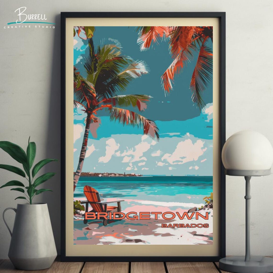 Bridgetown Barbados Beach View Travel Poster Wall Art Poster Print - Image 5