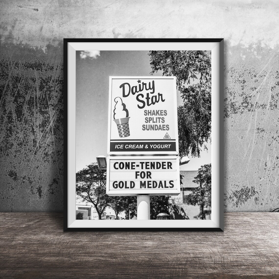 Dairy Star Ice Cream Stand Retro Roadside Sign Colorful Wall Poster - Image 2