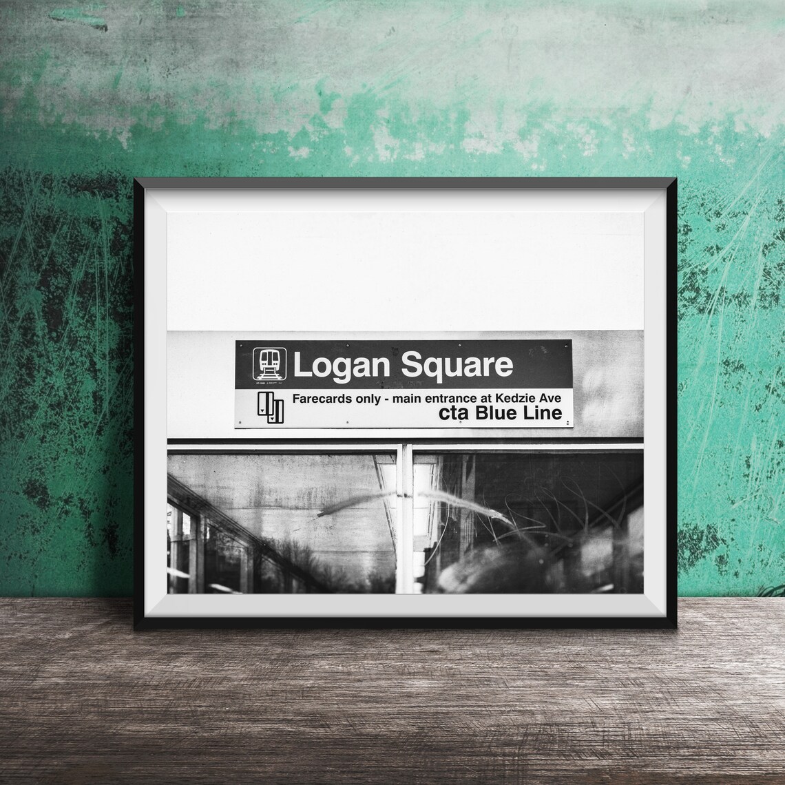 Logan Square CTA Blue Line Train Station Sign Chicago Photo Poster - Image 2