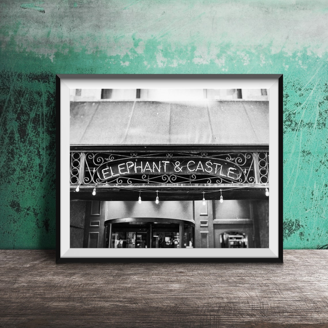 Elephant & Castle Chicago Downtown Restaurant Neon Sign Poster - Image 2