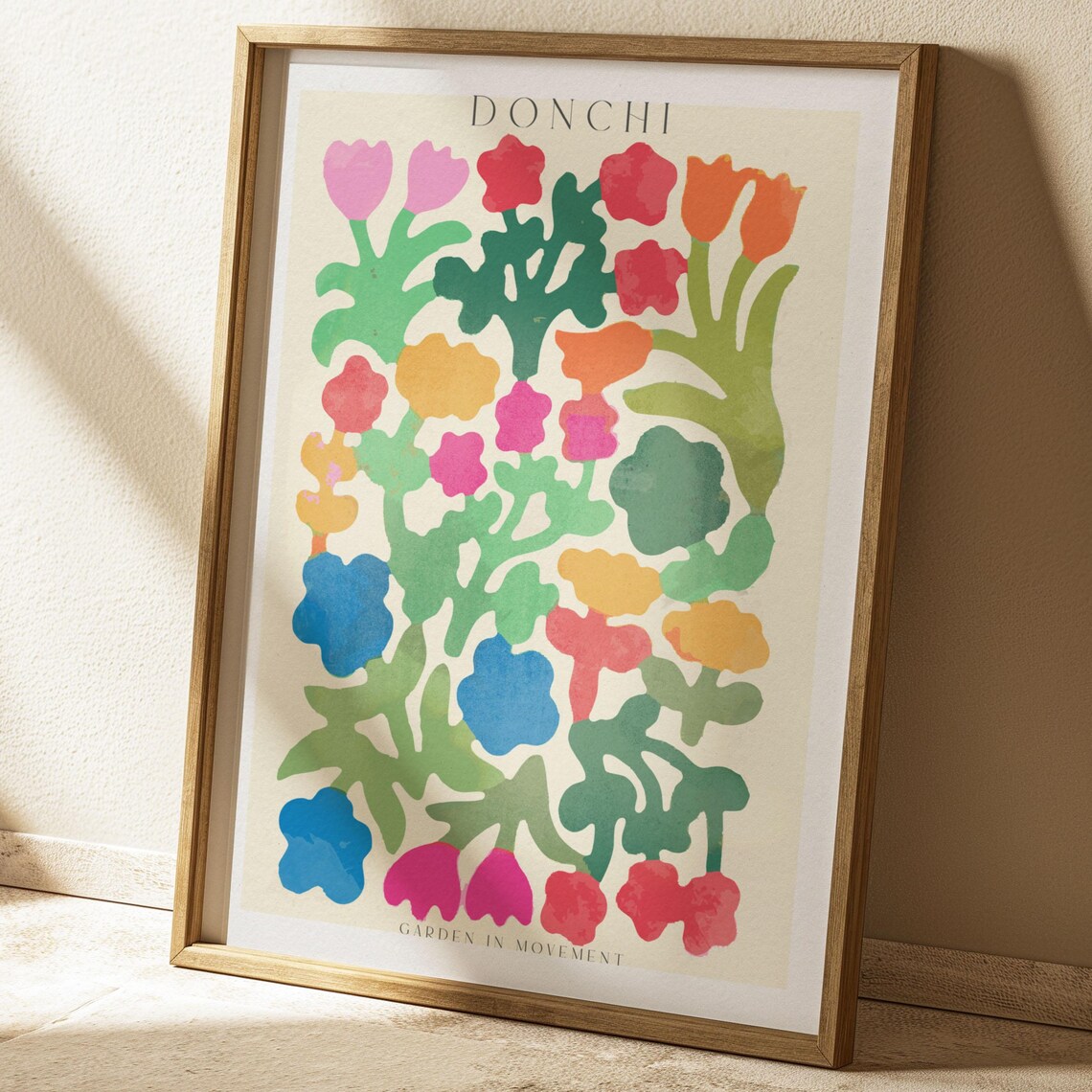 Donchi Garden in Movement Colorful Botanical Floral Art Print