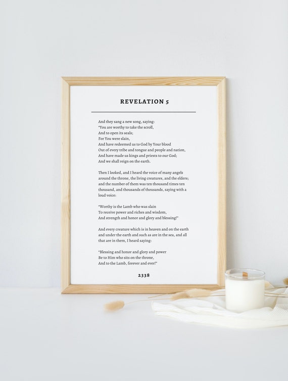 Revelation 5 Scripture Wall Art Print