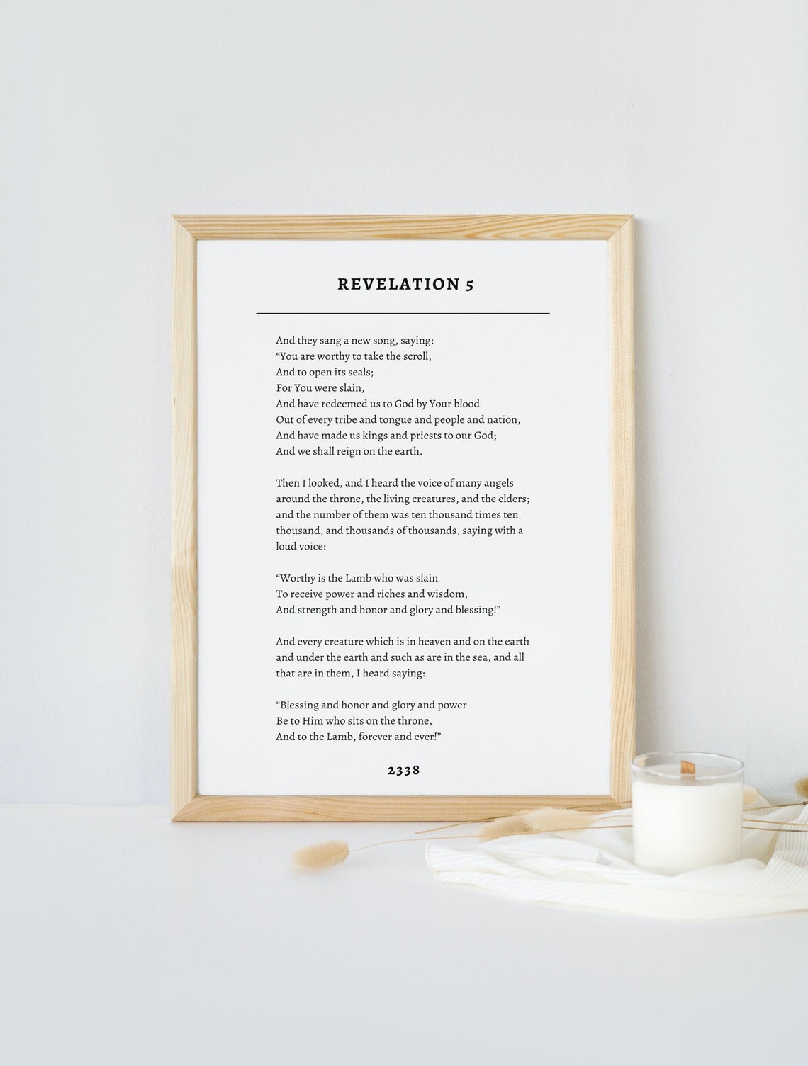Revelation 5 Scripture Wall Art Print