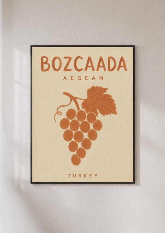 Bozcaada Aegean Turkey Vintage Travel Poster