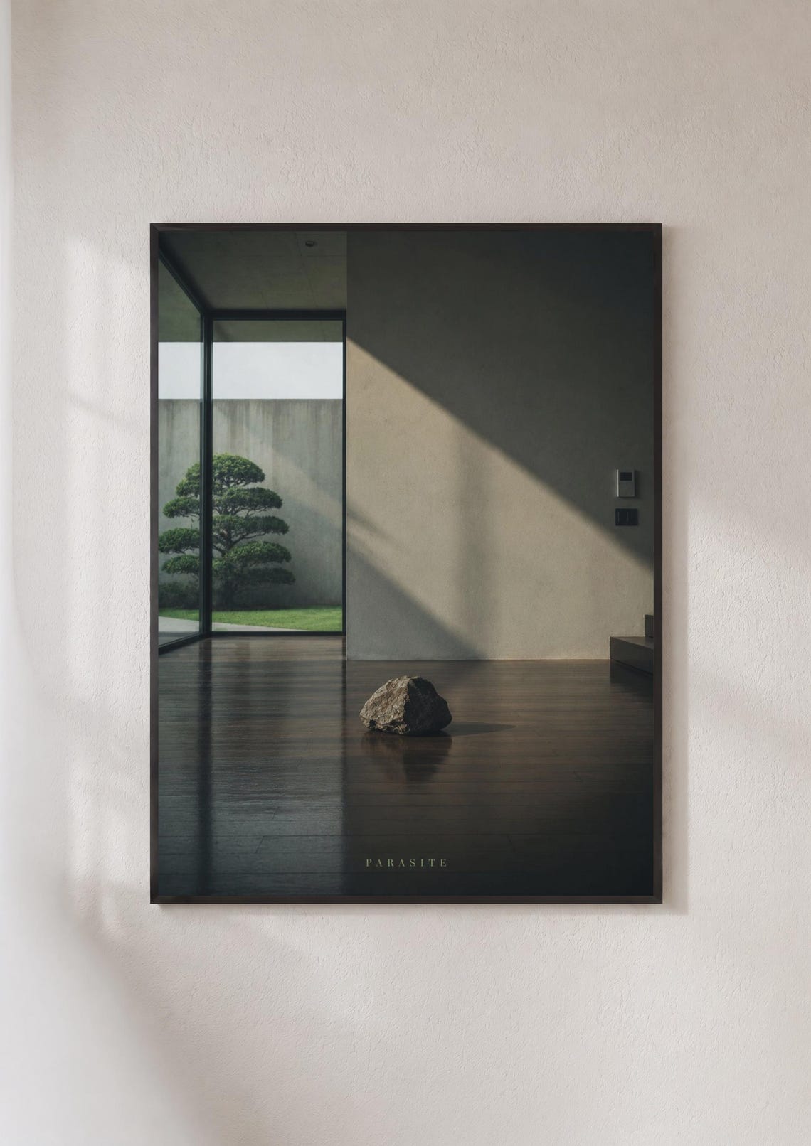 Parasite Minimalist Modern House Stone Korean Cinema Film Art Poster