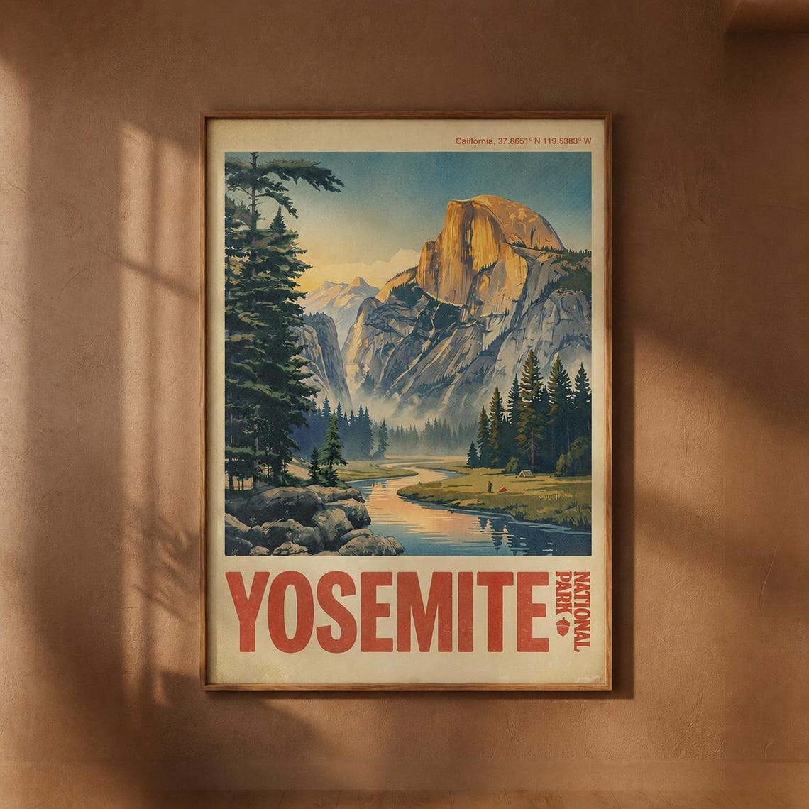 Yosemite National Park Vintage Travel Poster Half Dome California