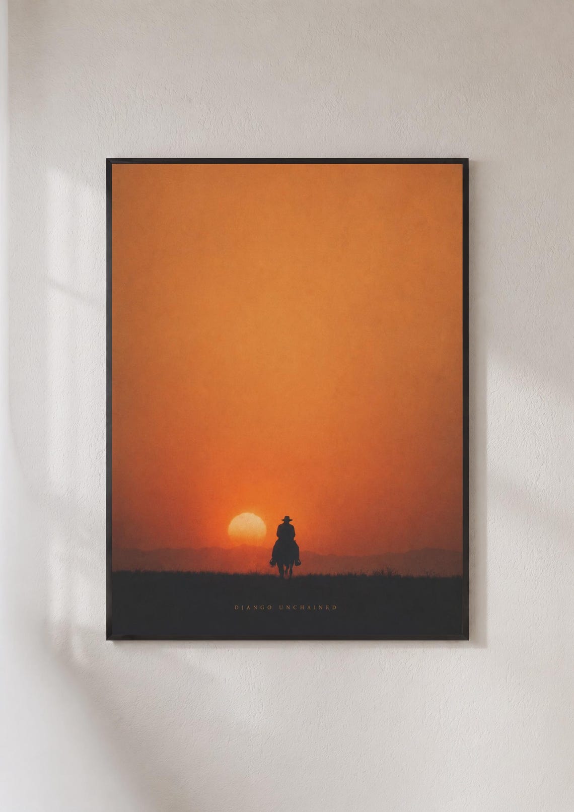 Django Unchained Minimalist Movie Poster Cowboy Sunset Wall Art Print