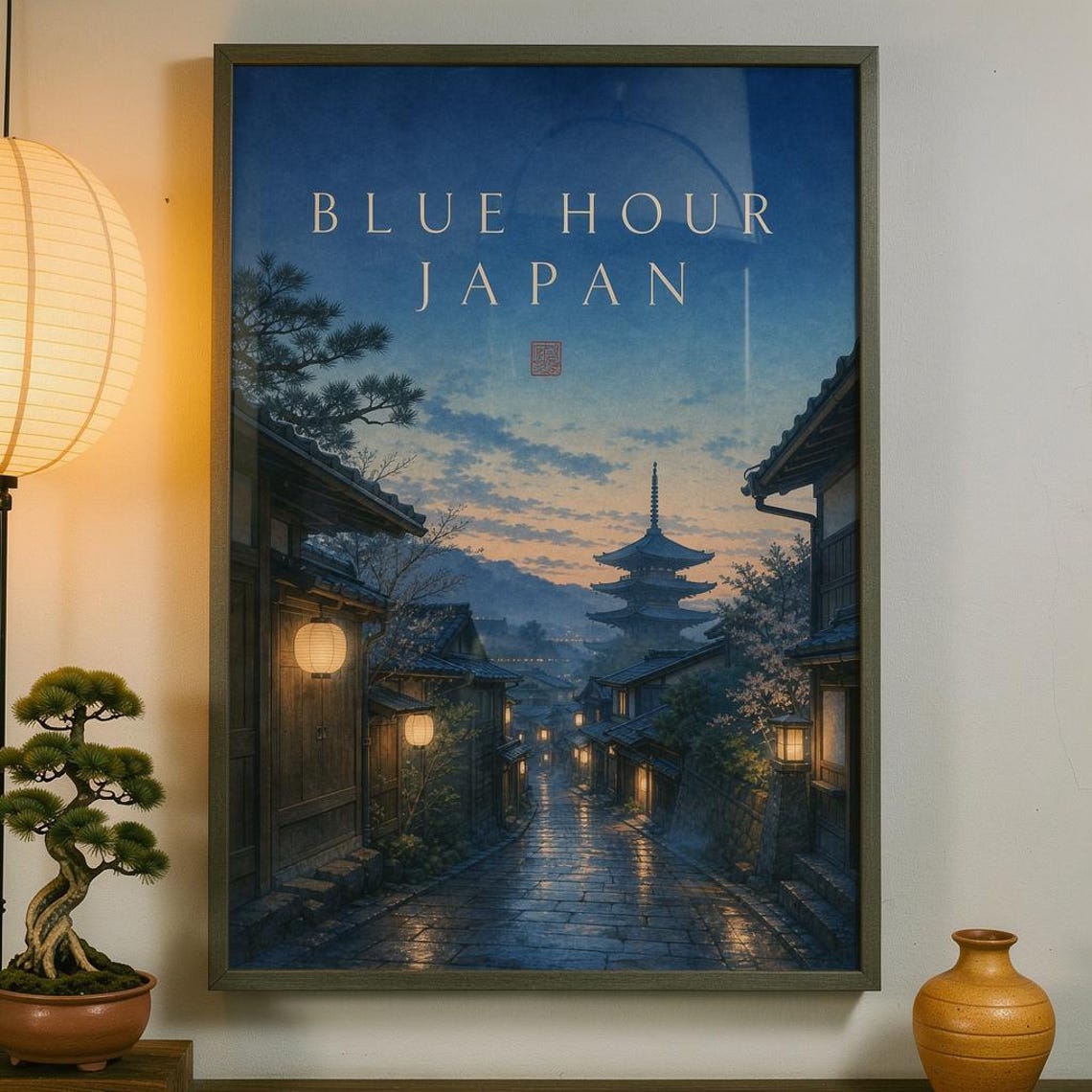 Blue Hour Japan Poster Evening Travel Print