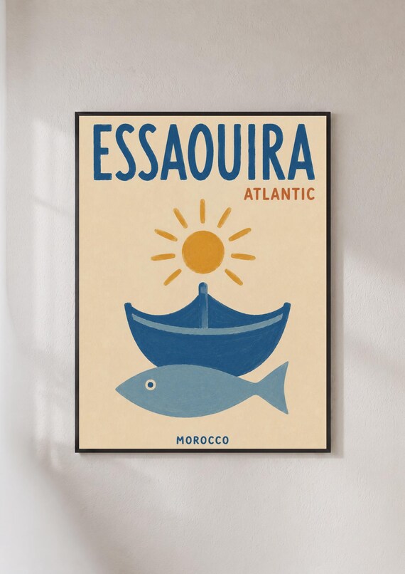 Essaouira Morocco Vintage Travel Poster