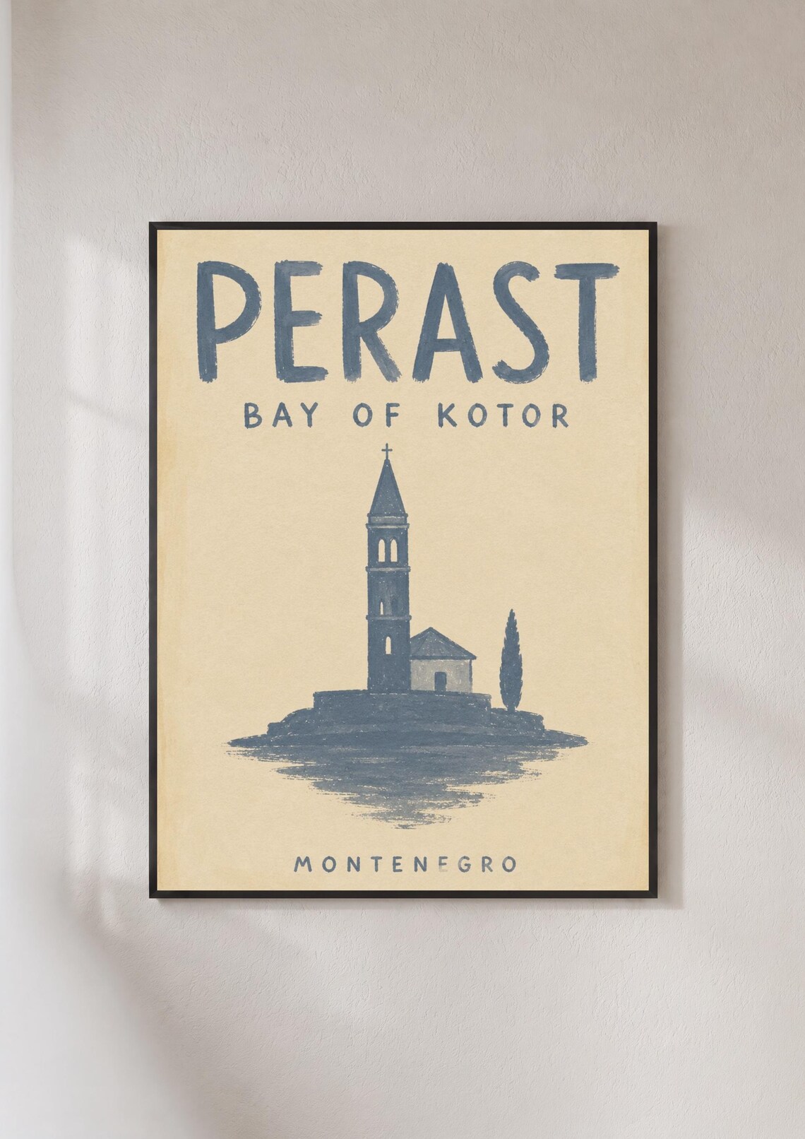 Perast Bay Of Kotor Vintage Travel Poster