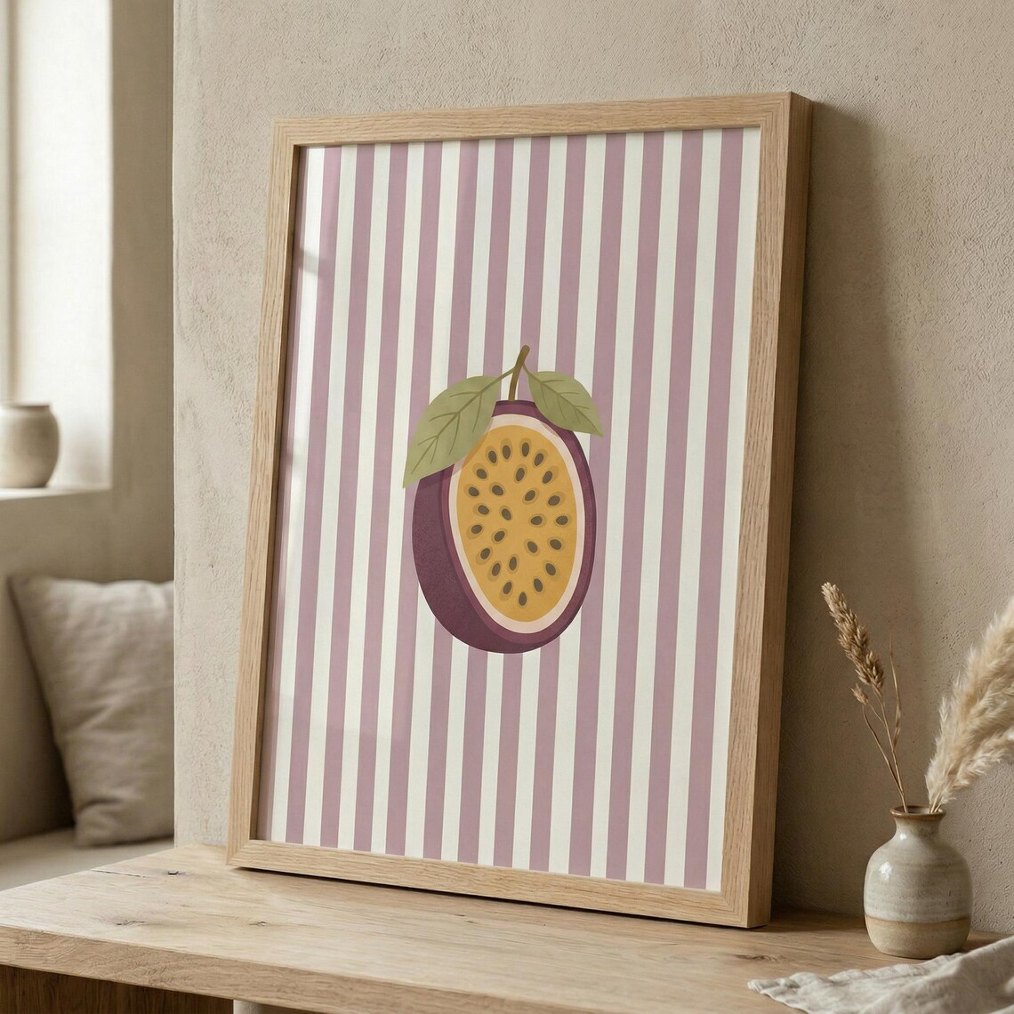 Passionfruit Print, Minimalist Kitchen Wall Art