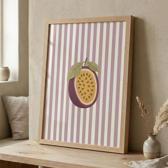 Passionfruit Print, Minimalist Kitchen Wall Art