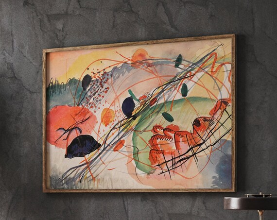 Wassily Kandinsky Style Abstract Watercolor Expressionist Print
