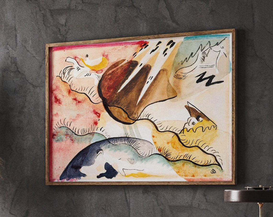 Kandinsky Painting Rain Landscape 1911 Abstract Poster Modern Wall Art Print