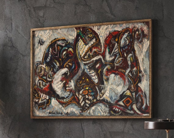 Jackson Pollock Painting Poster Gallery Art Modern Wall Home Decor Multiple Sizes Instant