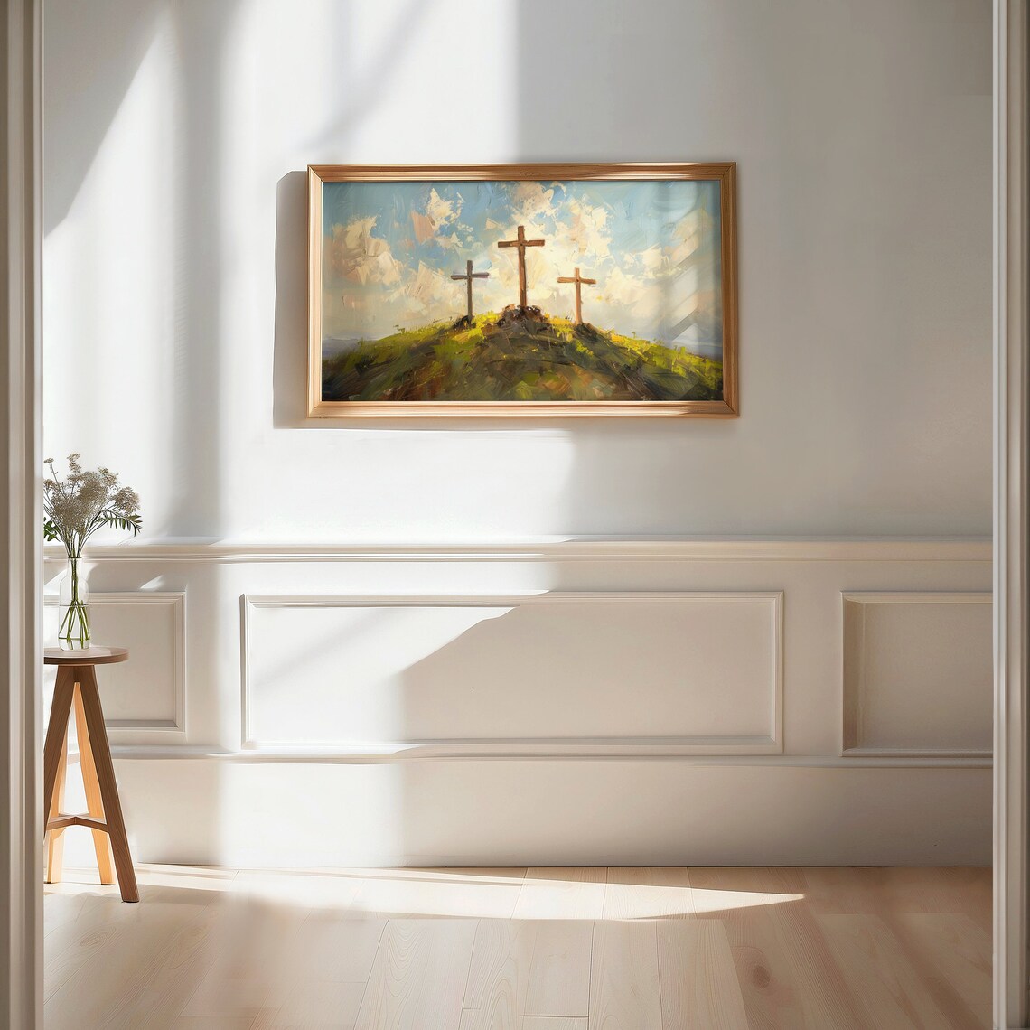 Christian Jesus Three Crosses Easter Calvary Art Print - Image 2