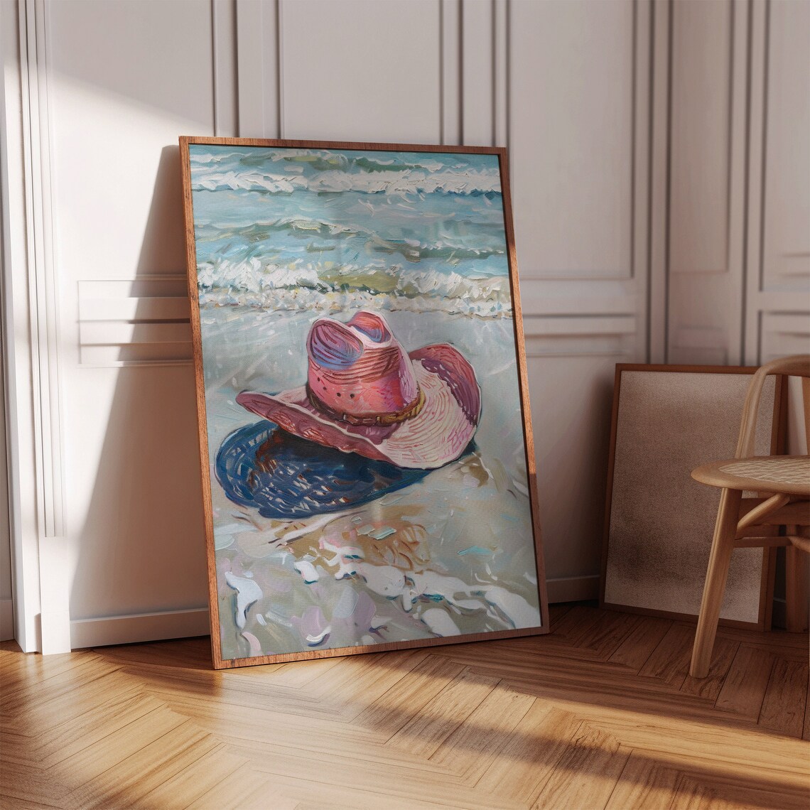 Coastal Cowgirl Beach Poster, Retro Summer Decor