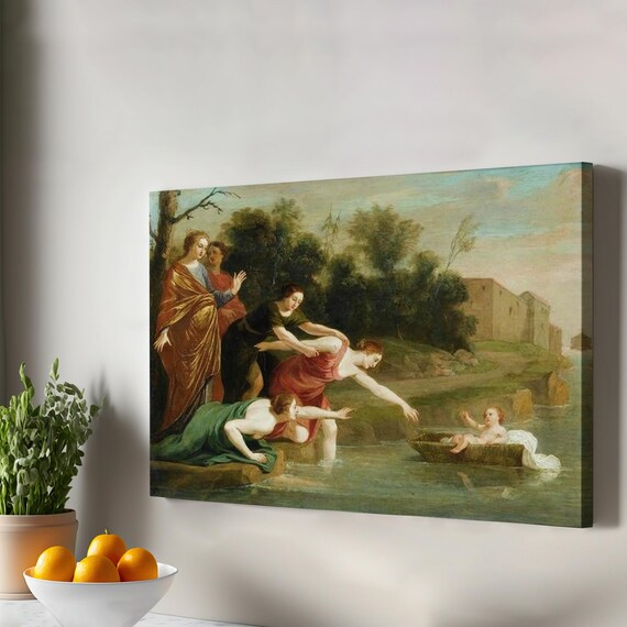 The Finding Of Moses Classical Biblical River Scene Artwork Print