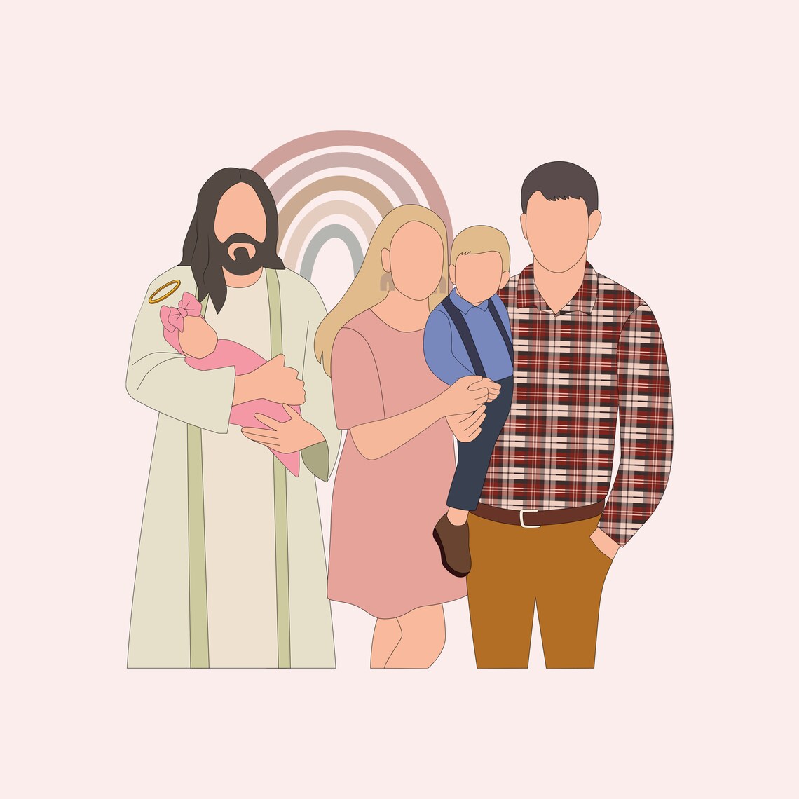 Custom Miscarriage Loss Family Portrait, Memorial Art Print - Image 2