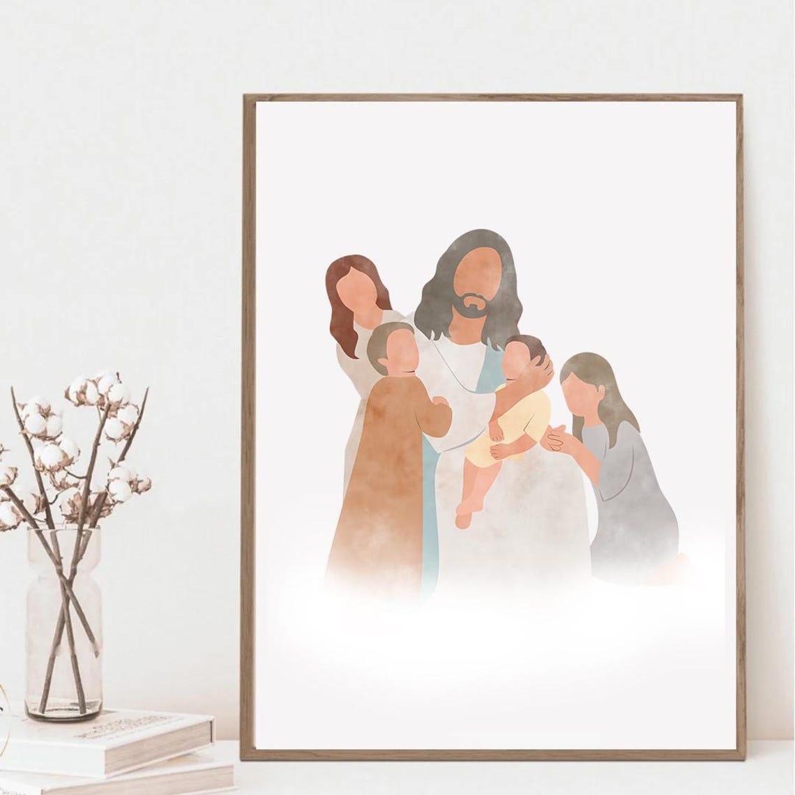 Children Of God Portrait Of Jesus Children I Am A Child Of God Peace In Christ Jesus With Children Lds Art Jesus Watercolor Print
