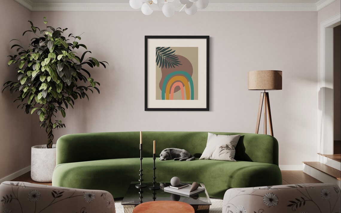 Boho Tropical Leaves, Minimalist Botanical Art Print - Image 2