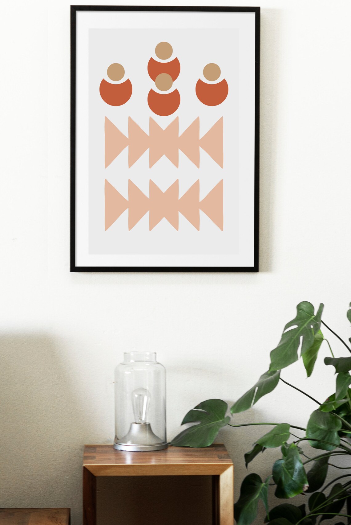 Mid Century Modern Terracotta Geometric Art Print - Image 2