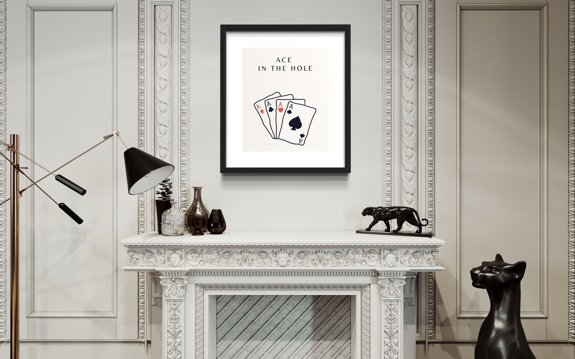 Ace In The Hole Four Aces Playing Cards Minimalist Wall Art Print - Image 2