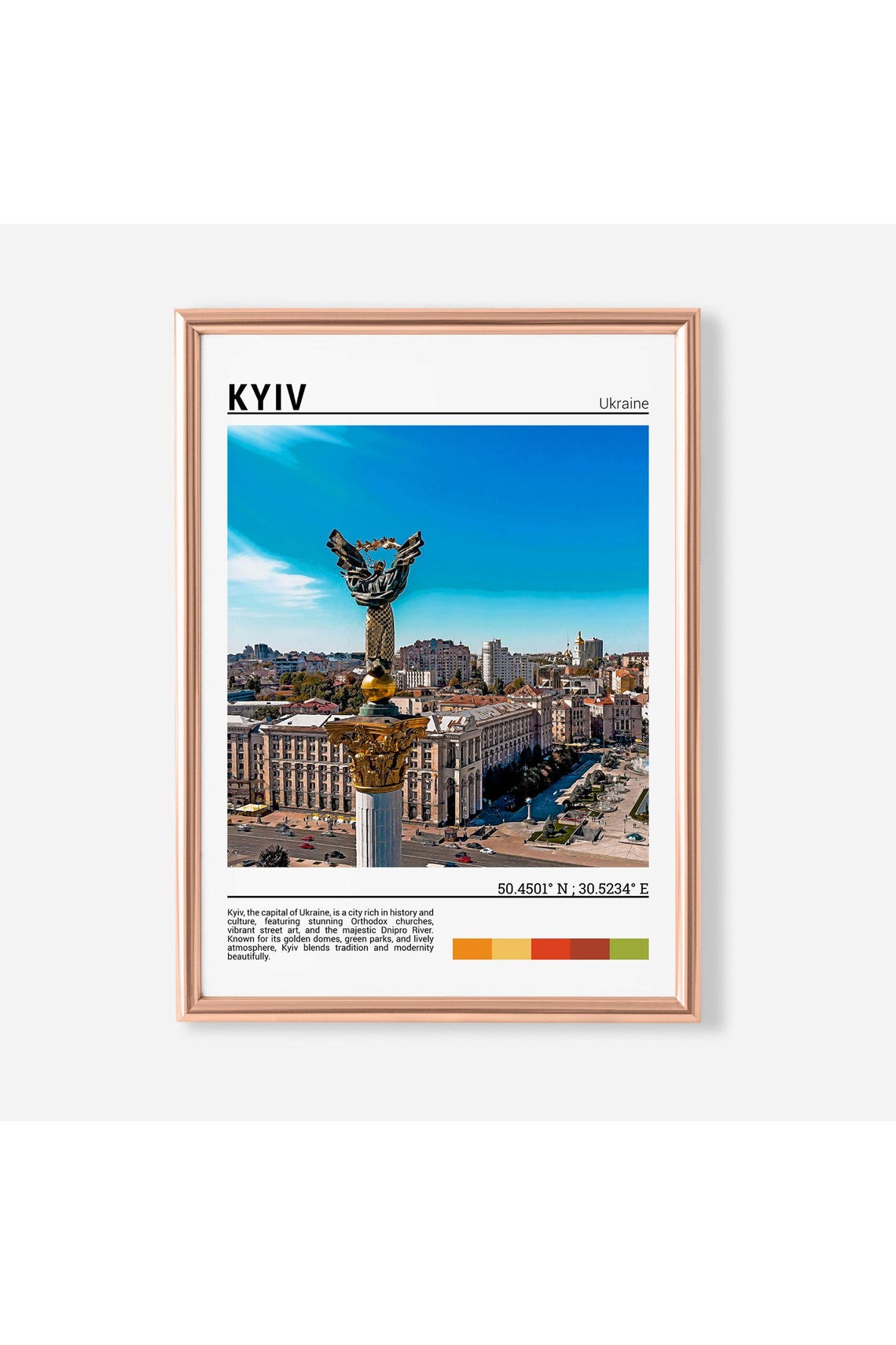 Kyiv Ukraine Independence Monument City Square Capital Square Poster