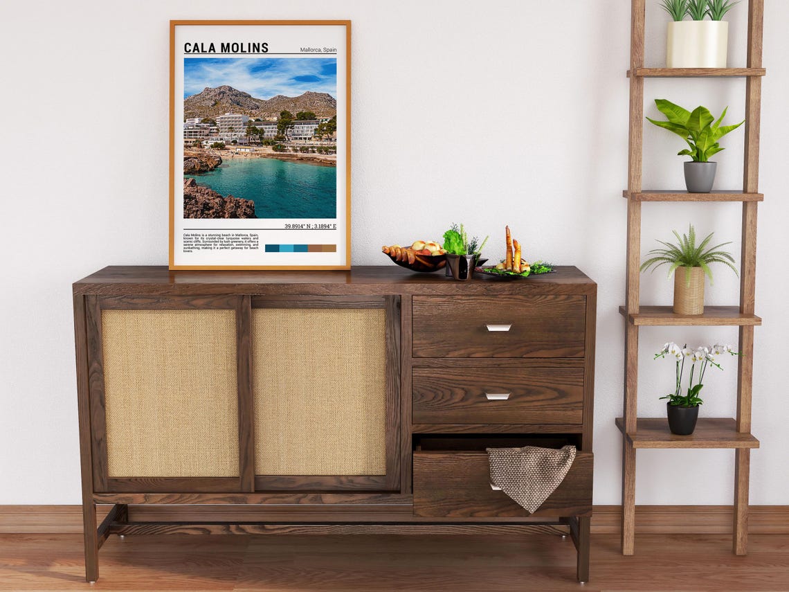 Cala Molins Mallorca Turquoise Cove Beach Mountains Travel Poster - Image 6