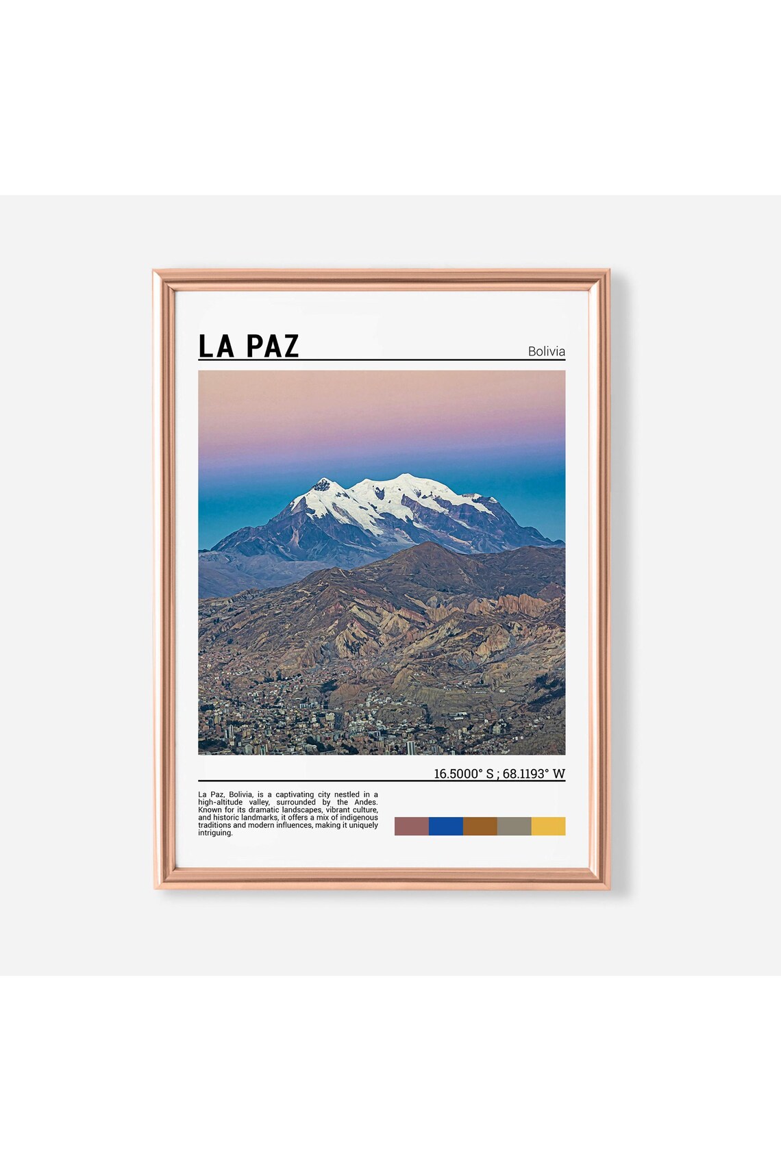 La Paz Print La Paz Poster La Paz Wall Art La Paz Travel La Paz Art Print La Paz Photo Bolivia Artwork